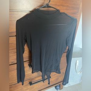 Lulus Mesh mock neck bodysuit